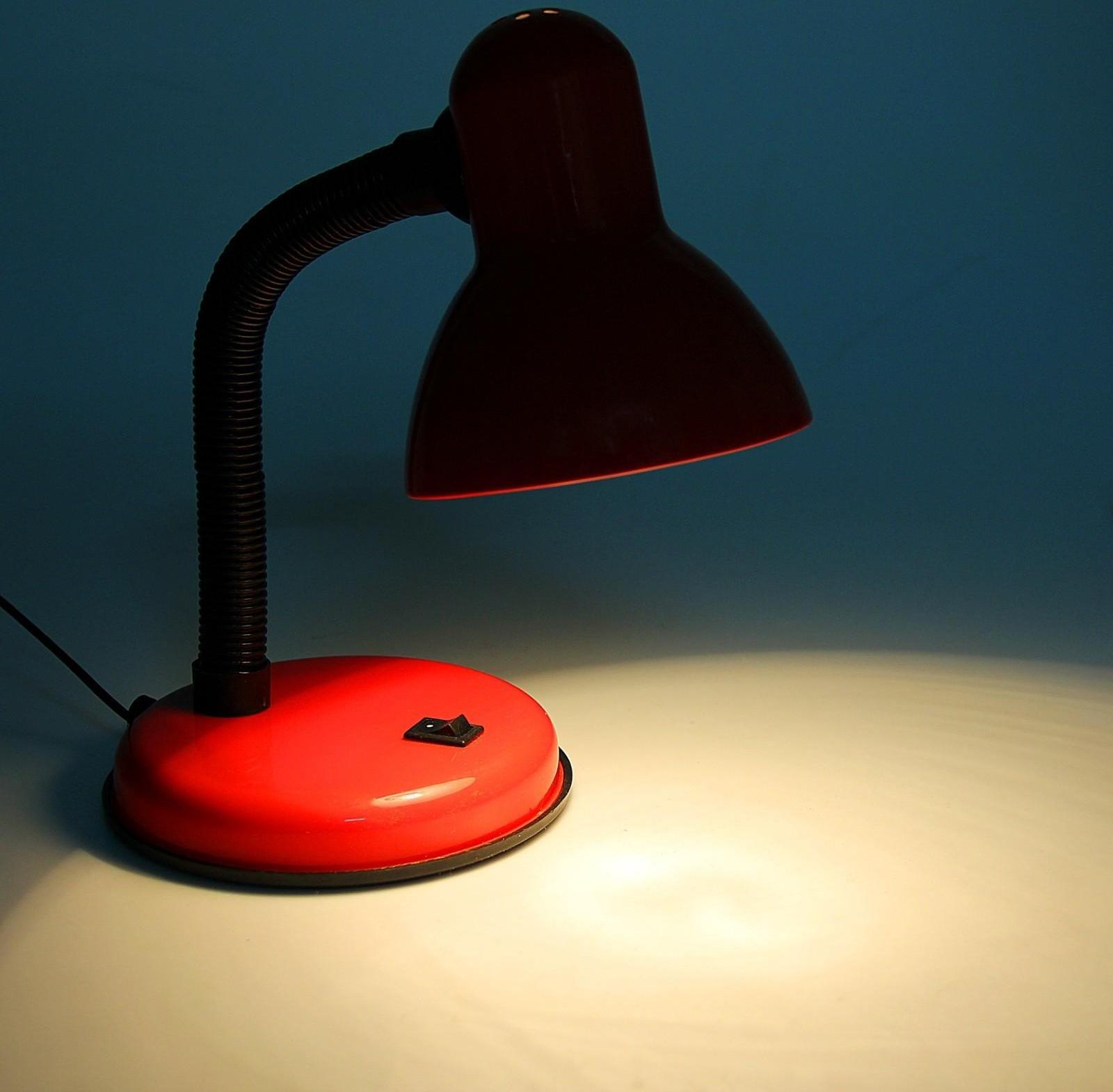 Лампа настольная Е27, с выкл. (220В) красная (203В)
