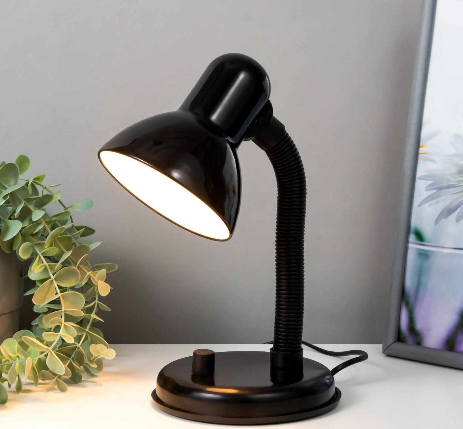 Лампа настольная Е27, светорегулятор (220В) черная (203А)