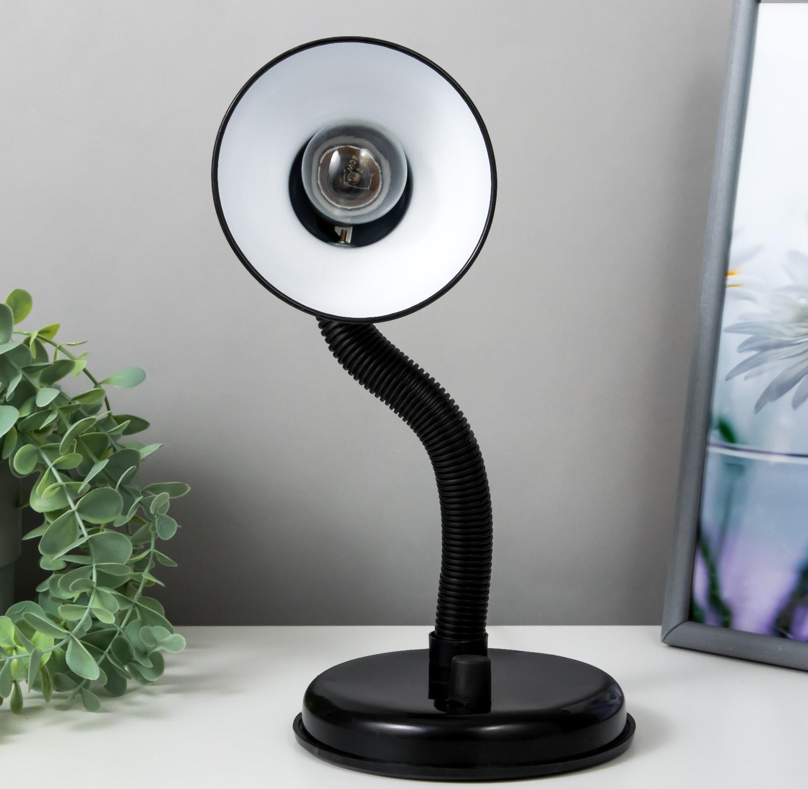 Лампа настольная Е27, светорегулятор (220В) черная (203А)