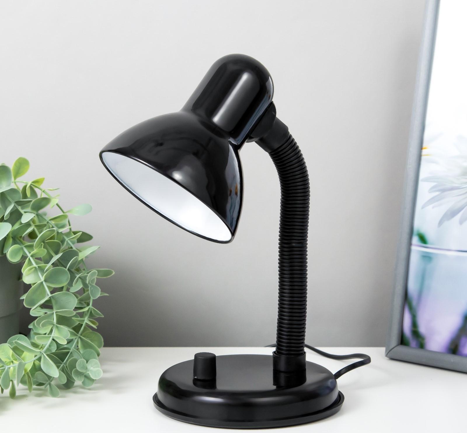 Лампа настольная Е27, светорегулятор (220В) черная (203А)