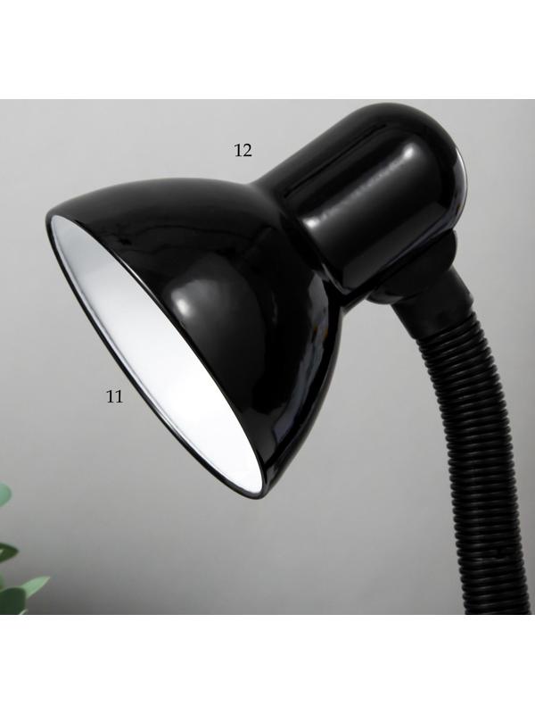 Лампа настольная Е27, светорегулятор (220В) черная (203А)