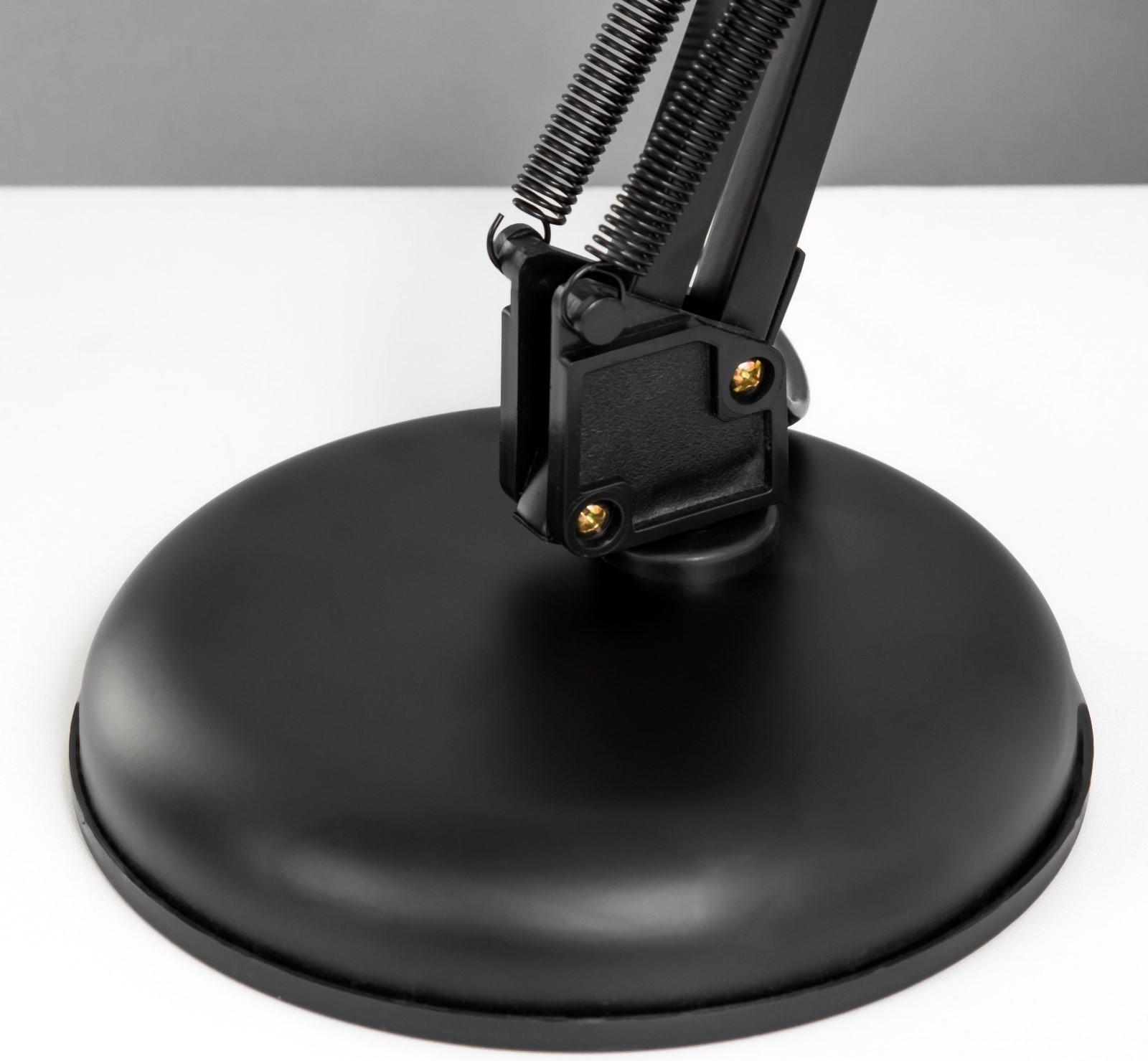 Лампа настольная Е27, h=55 см, шарнирная черная