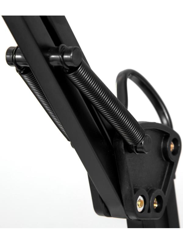 Лампа настольная Е27, h=55 см, шарнирная черная