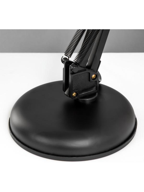 Лампа настольная Е27, h=55 см, шарнирная черная