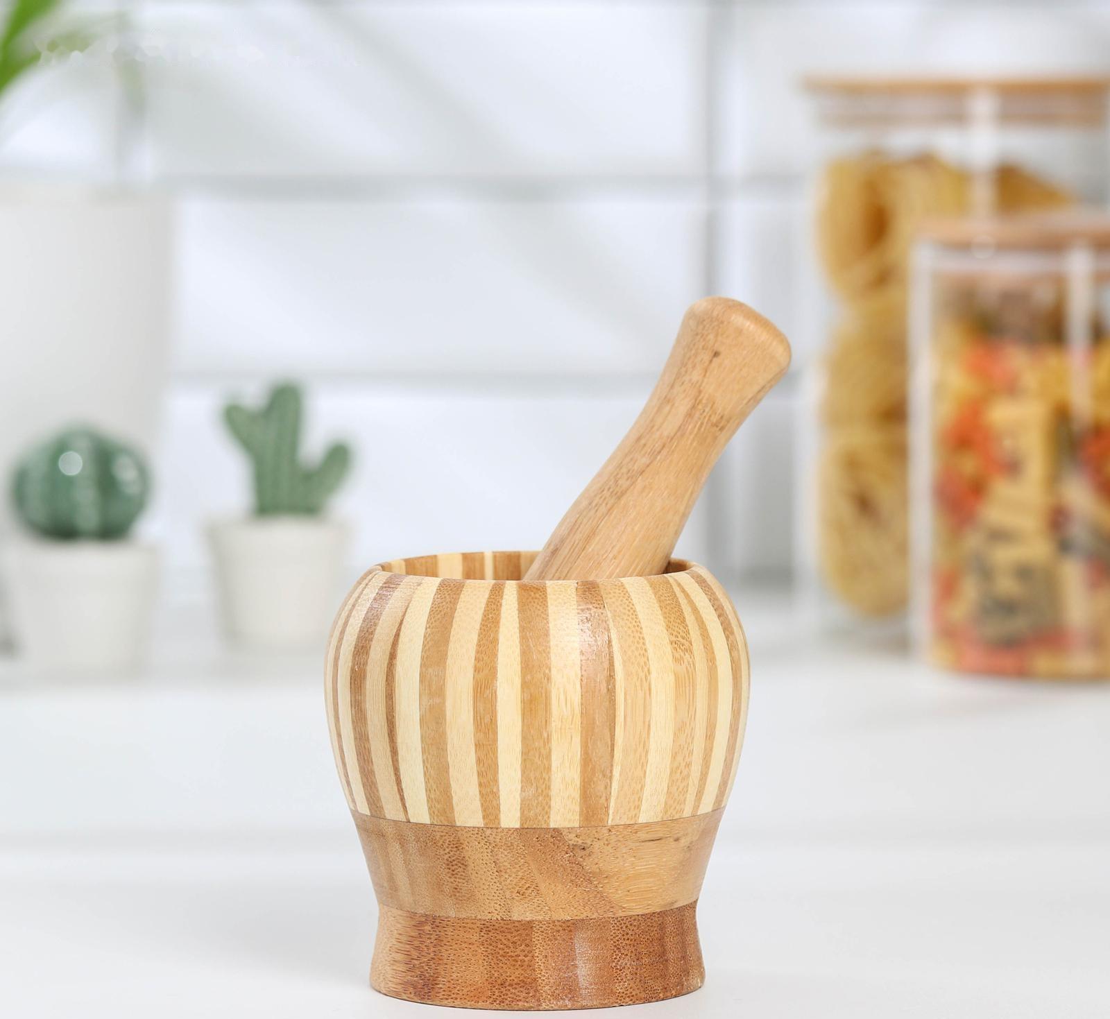 Ступка с пестиком «Полоски», 11×10×10 см