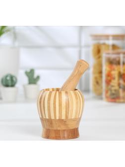 Ступка с пестиком «Полоски», 11×10×10 см