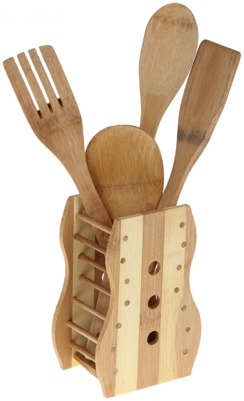 Набор кулинарный, 4 предмета, на подставке