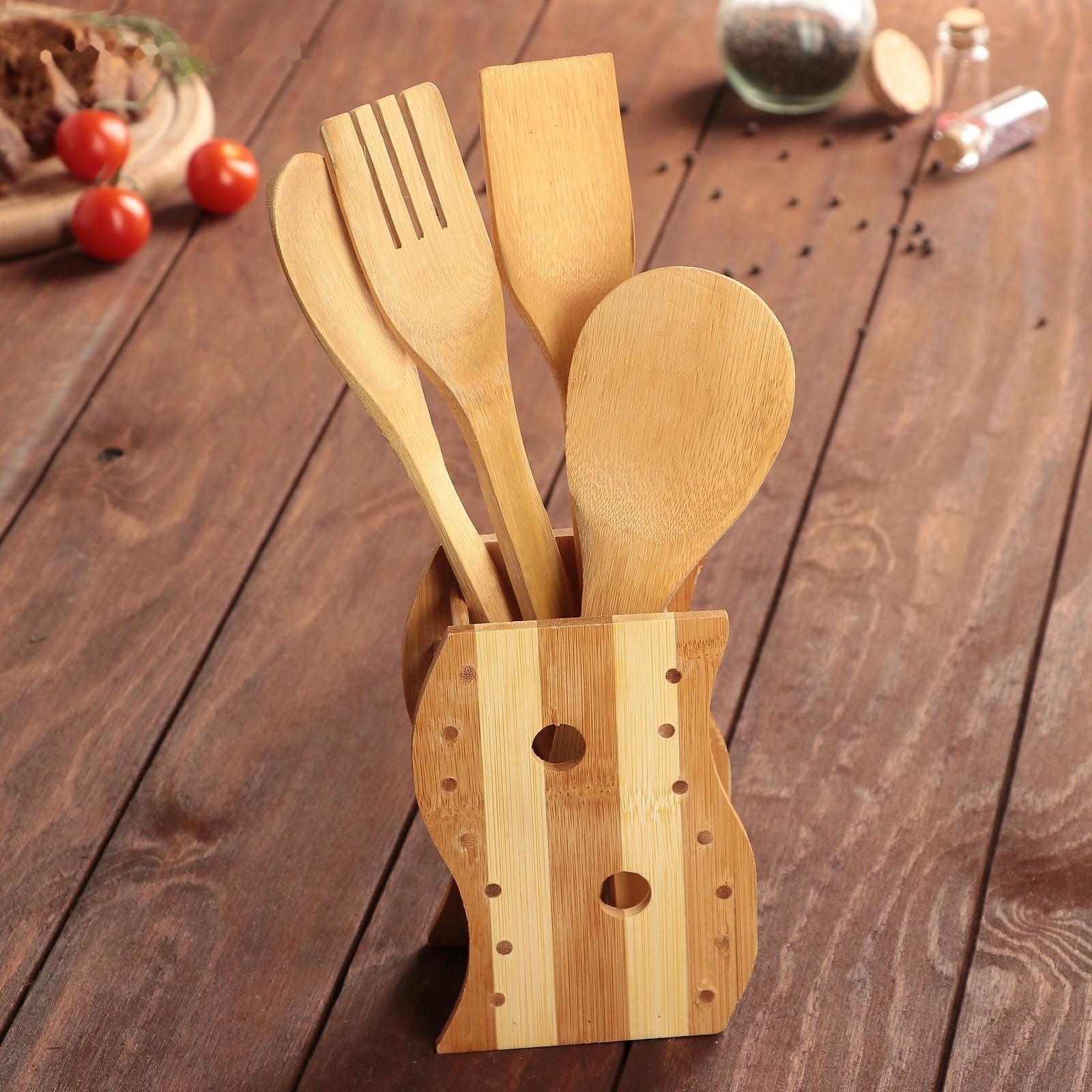 Набор кулинарный, 4 предмета, на подставке