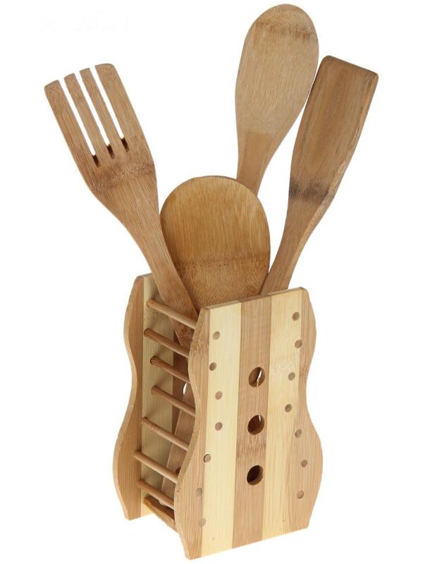 Набор кулинарный, 4 предмета, на подставке