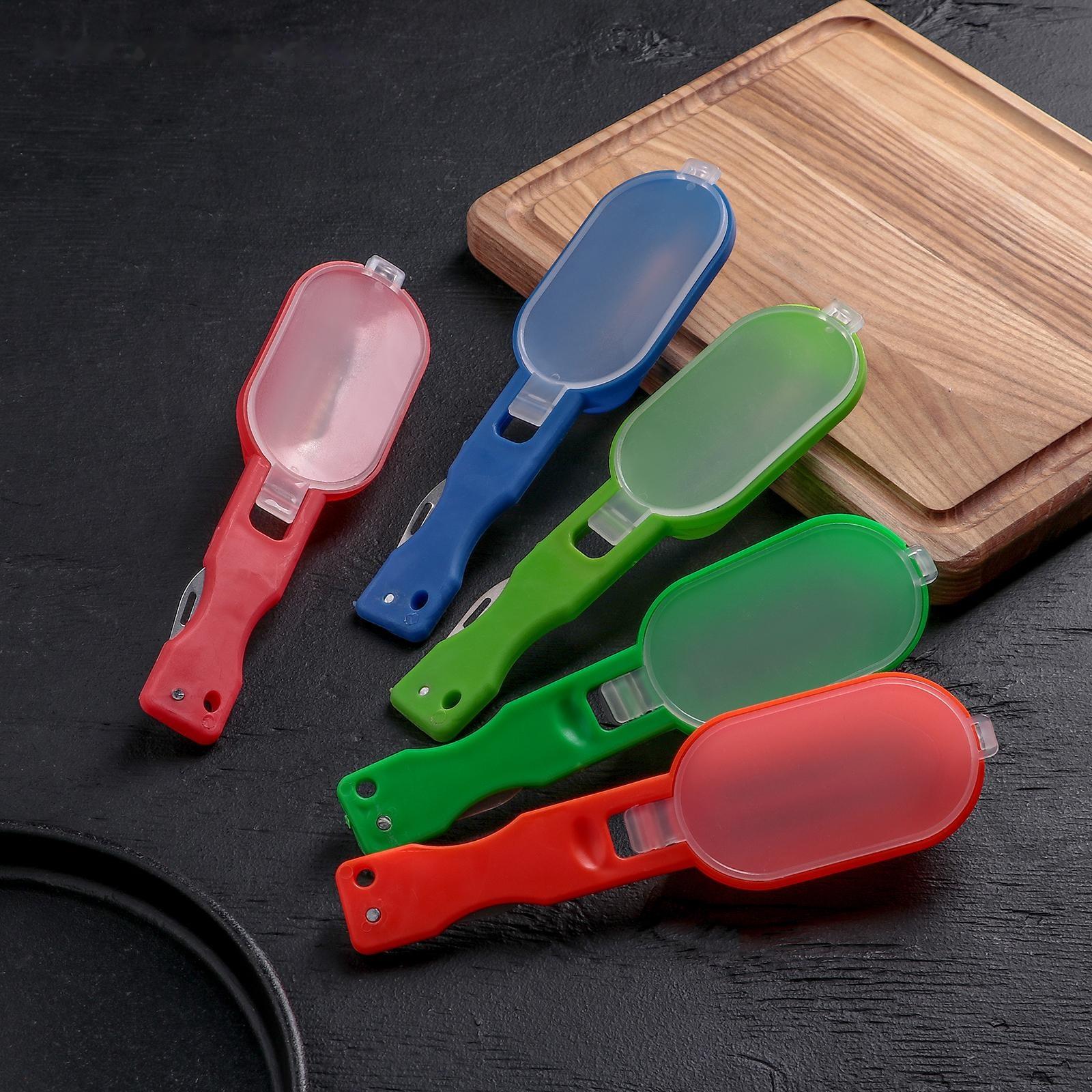 Рыбочистка многофункциональная Доляна «Комфорт», 3 в 1, 19 см, с контейнером и ножом, цвет МИКС