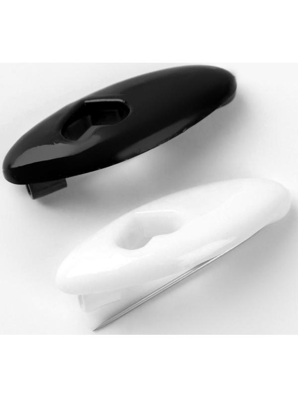 Булавки безопасные «Сердце», 40 мм, 6 шт, цвет чёрный/белый