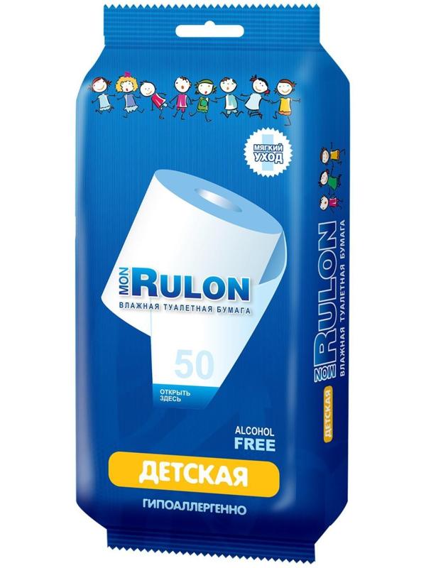 Туалетная бумага Mon Rulon, влажная, детская, 50 шт.