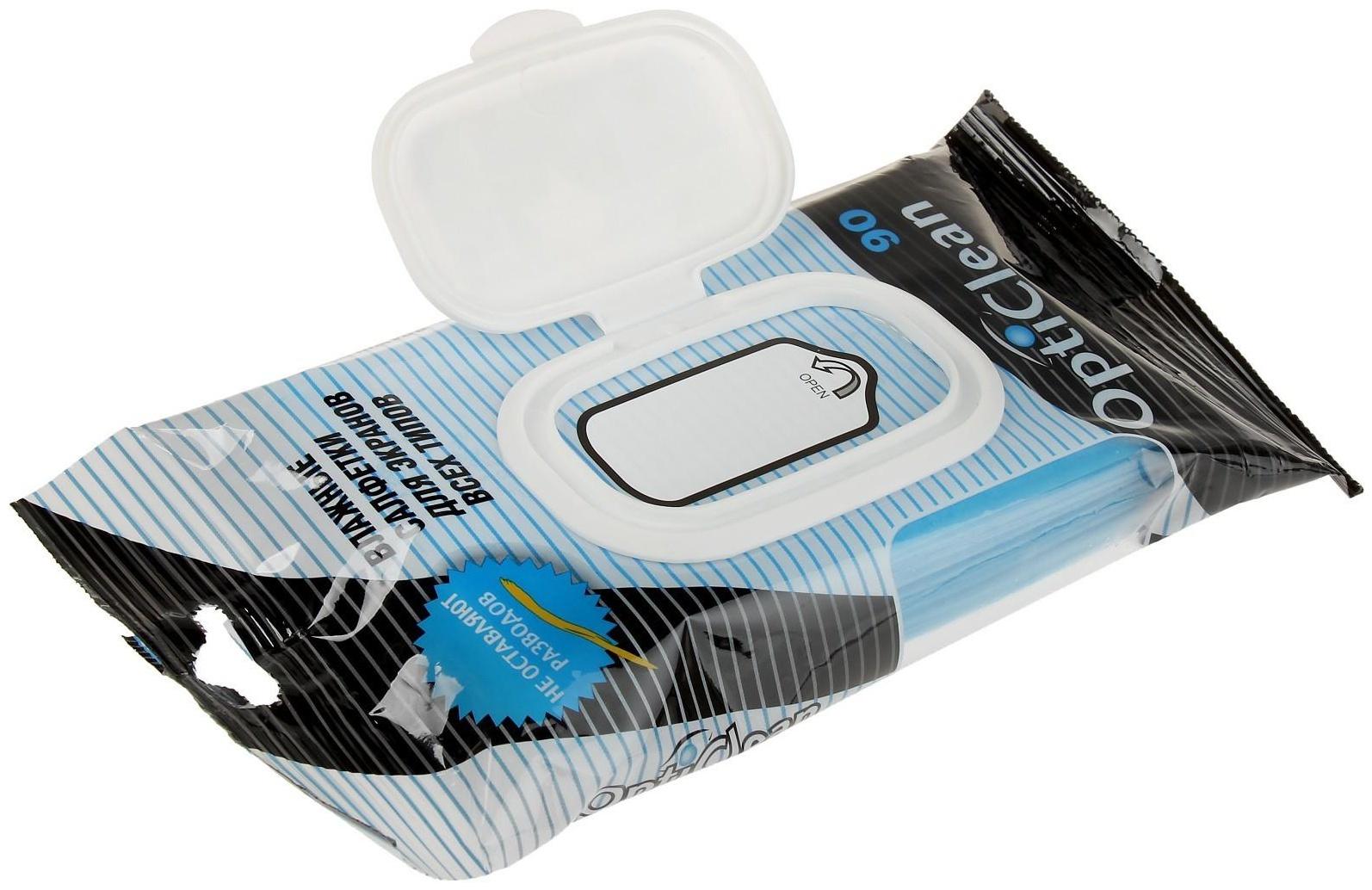 Влажные салфетки OptiClean, для экранов, 90 шт