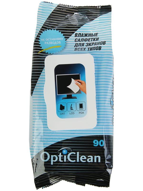 Влажные салфетки OptiClean, для экранов, 90 шт