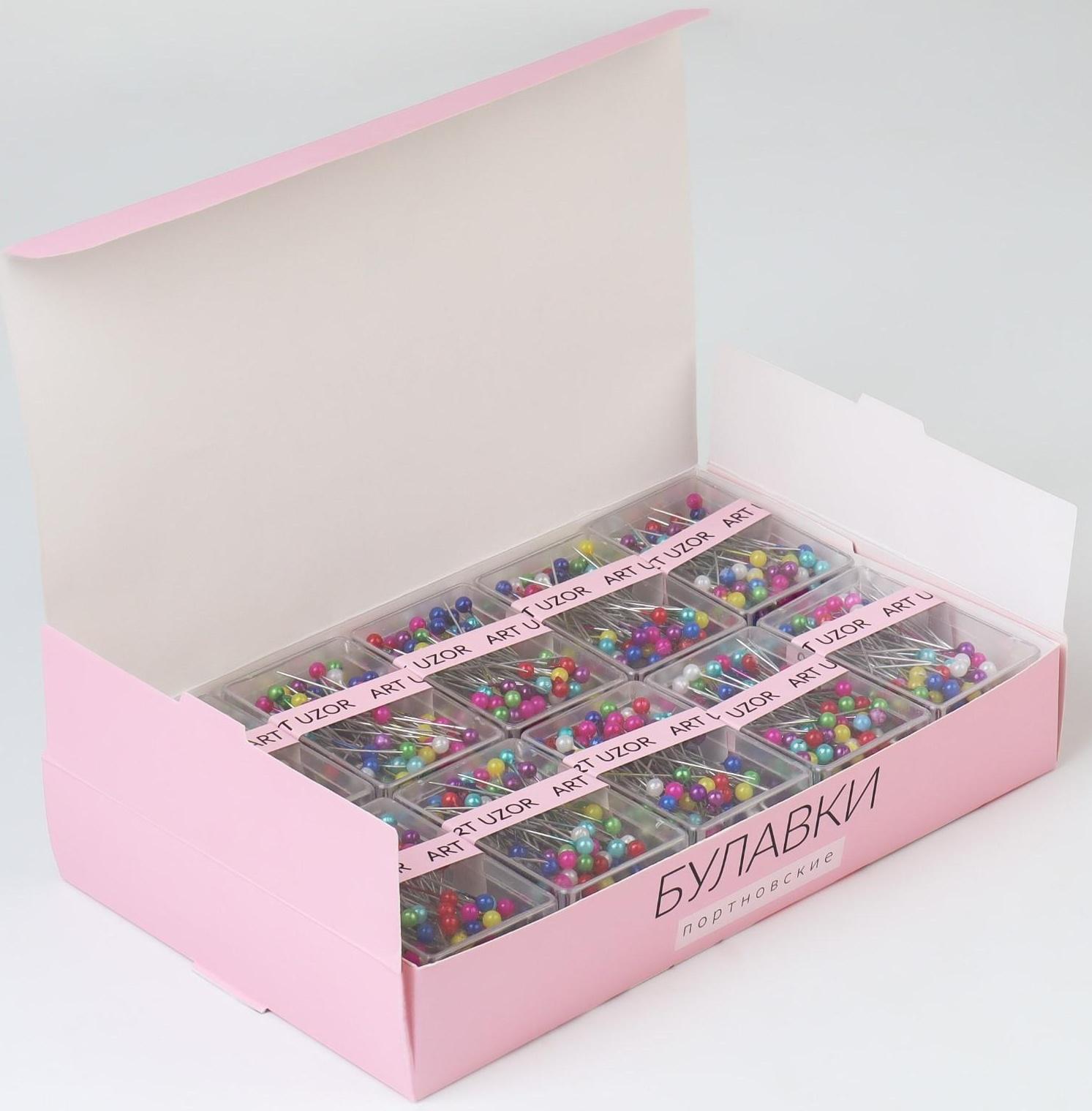 Булавки портновские, 35 мм, 100 шт, цвет разноцветный