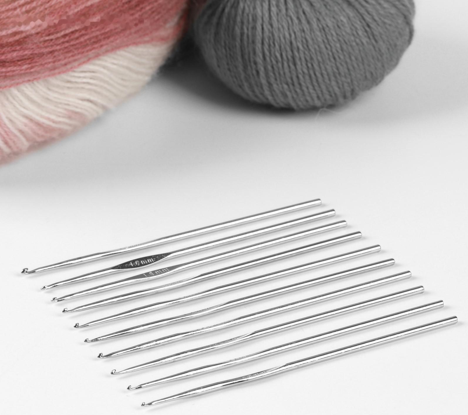 Набор крючков для вязания, d = 1-1,9 мм, 12 см, 10 шт