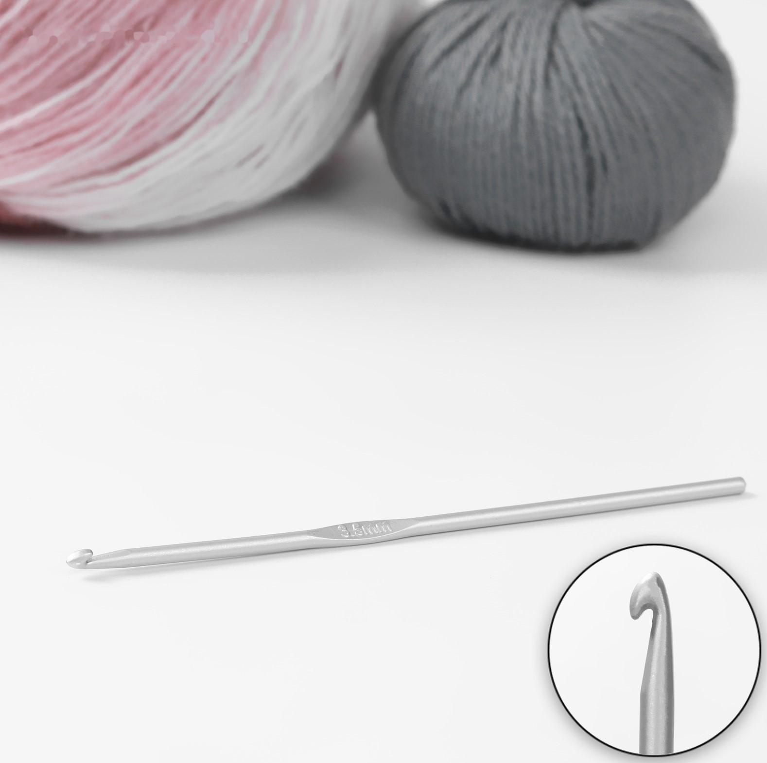 Крючок для вязания, с тефлоновым покрытием, d = 3,5 мм, 15 см