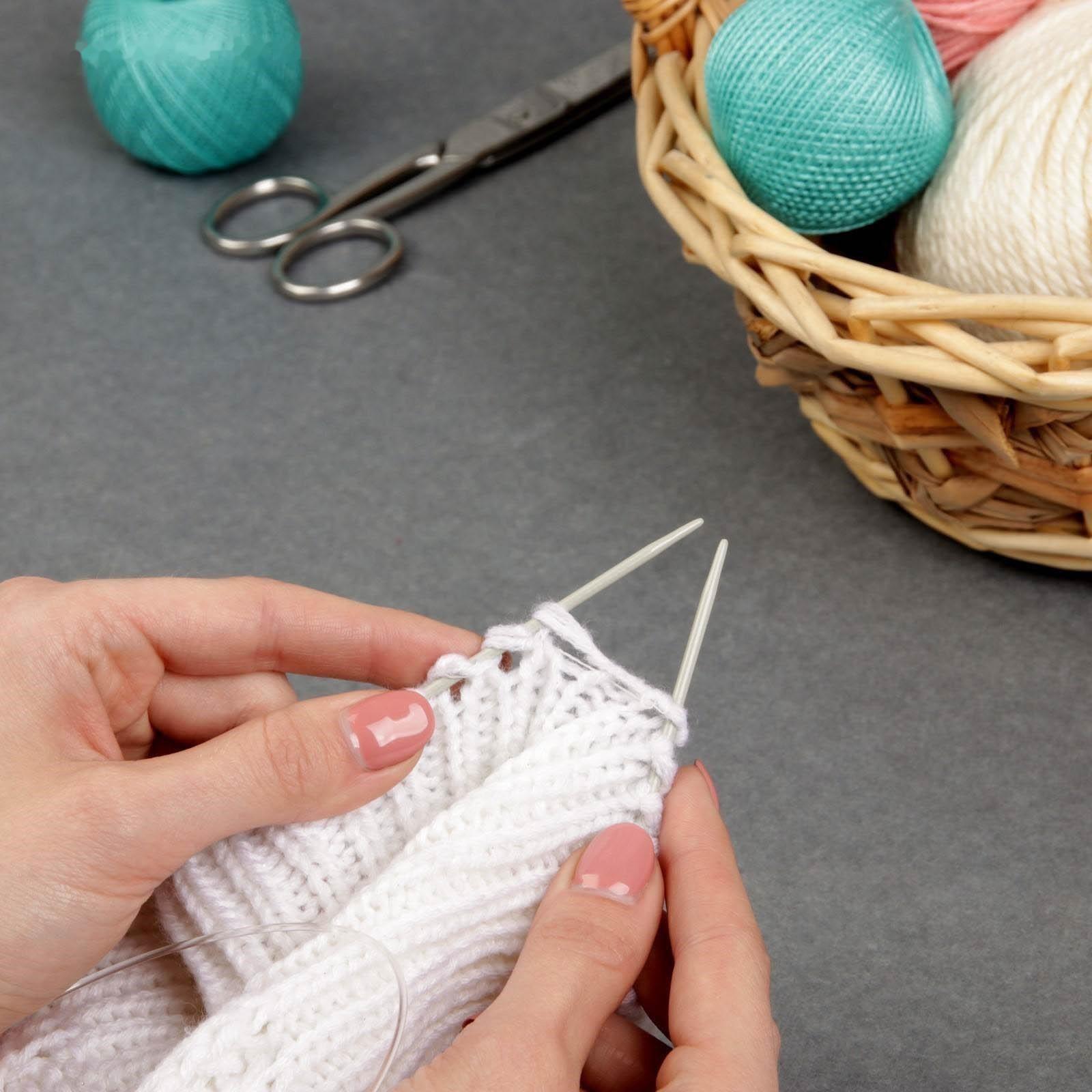 Спицы круговые, для вязания, с тефлоновым покрытием, с пластиковой леской, d = 2,5 мм, 14/80 см