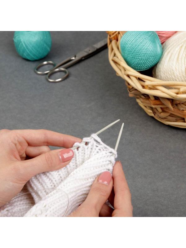 Спицы круговые, для вязания, с тефлоновым покрытием, с пластиковой леской, d = 2,5 мм, 14/80 см