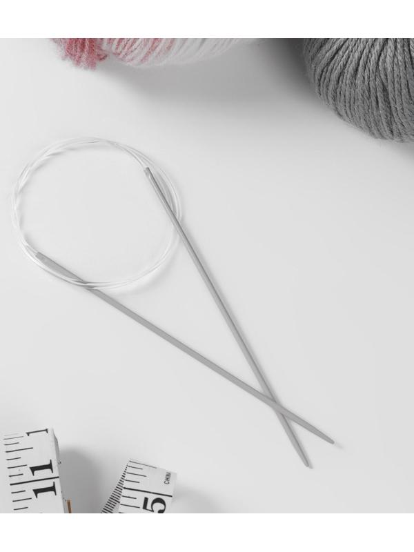 Спицы круговые, для вязания, с тефлоновым покрытием, с пластиковой леской, d = 2,5 мм, 14/80 см