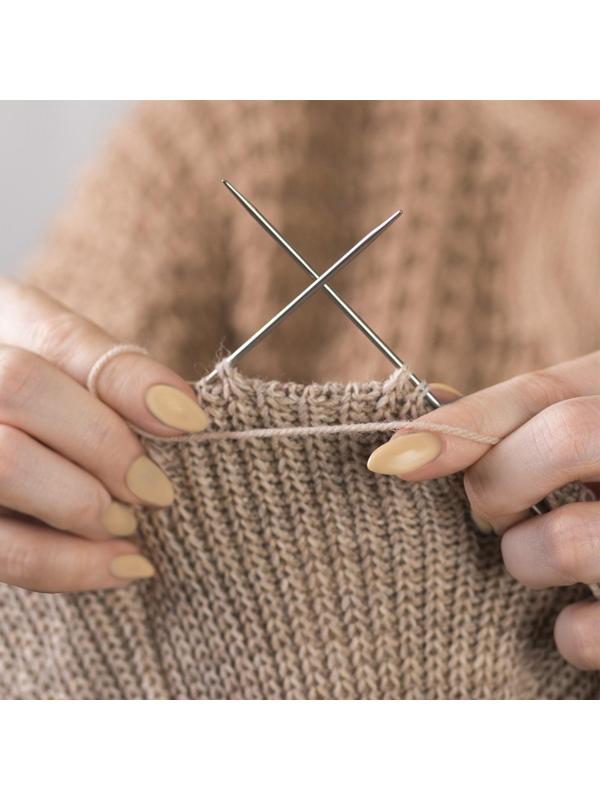 Спицы для вязания, прямые, d = 3 мм, 35 см, 2 шт