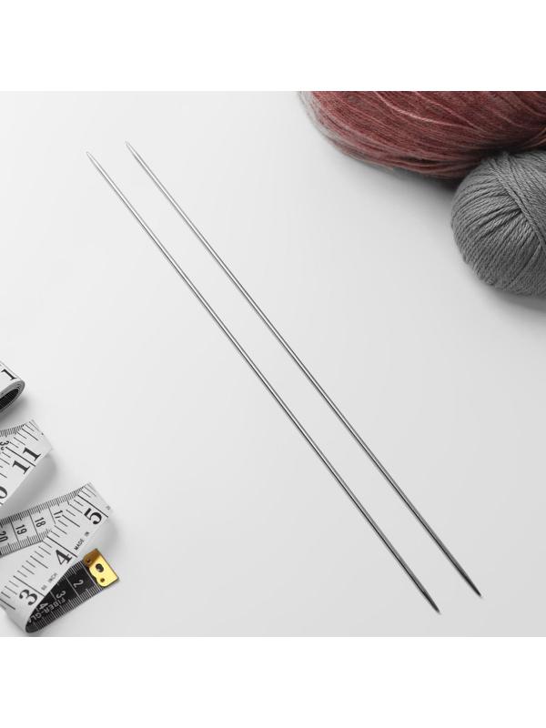 Спицы для вязания, прямые, d = 3 мм, 35 см, 2 шт