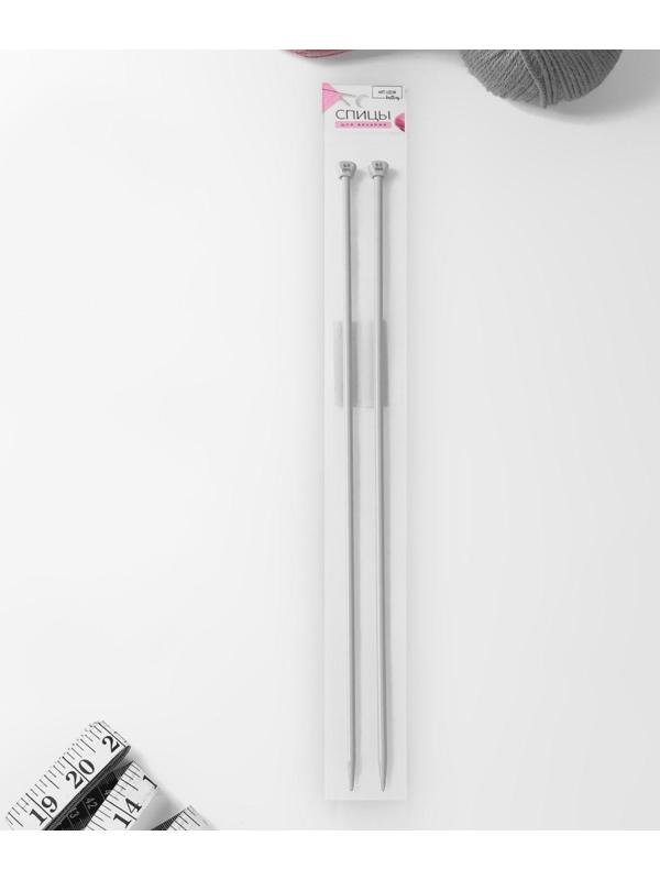 Спицы для вязания, прямые, с тефлоновым покрытием, d = 5 мм, 35 см, 2 шт