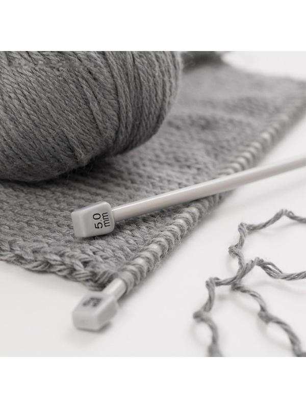 Спицы для вязания, прямые, с тефлоновым покрытием, d = 5 мм, 35 см, 2 шт