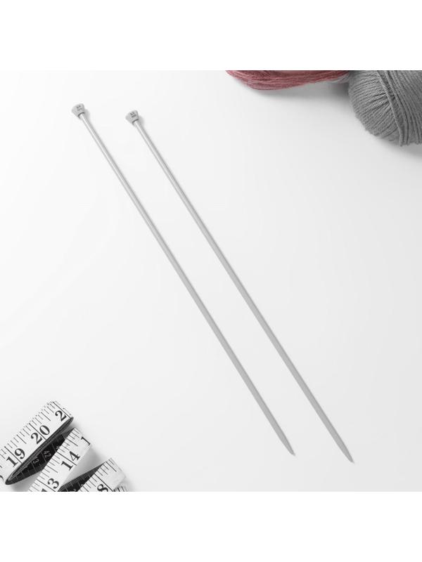 Спицы для вязания, прямые, с тефлоновым покрытием, d = 5 мм, 35 см, 2 шт