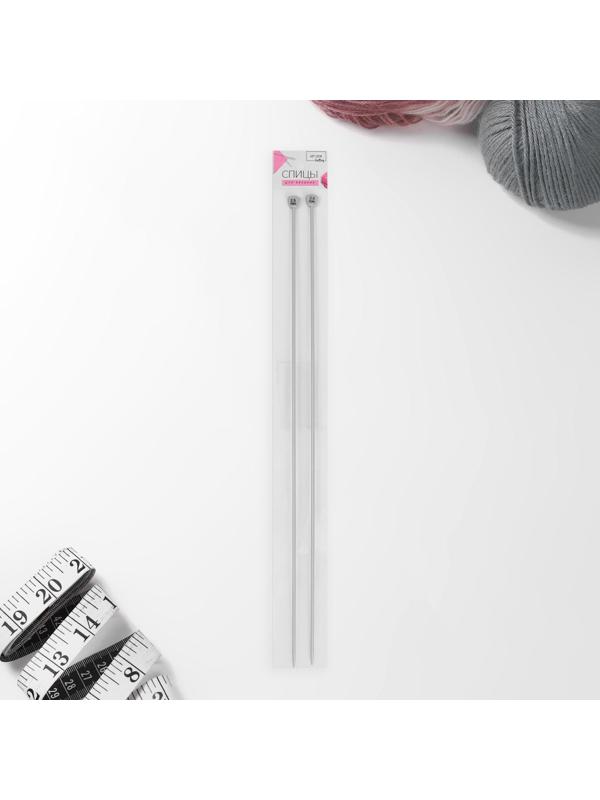 Спицы для вязания, прямые, с тефлоновым покрытием, d = 2,5 мм, 35 см, 2 шт