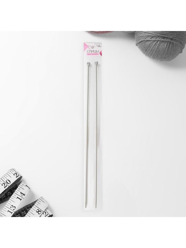Спицы для вязания, прямые, с тефлоновым покрытием, d = 4 мм, 35 см, 2 шт