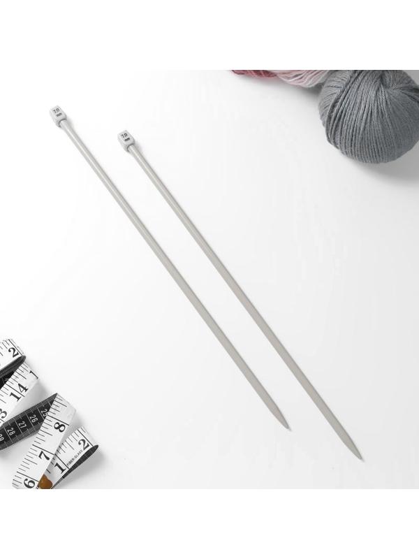 Спицы для вязания, прямые, с тефлоновым покрытием, d = 7 мм, 35 см, 2 шт