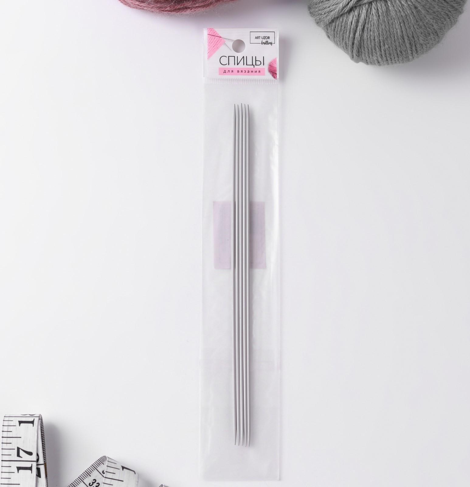 Спицы для вязания, чулочные, с тефлоновым покрытием, d = 2 мм, 20 см, 5 шт