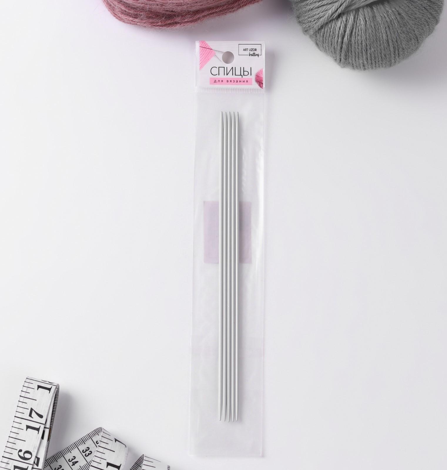 Спицы для вязания, чулочные, с тефлоновым покрытием, d = 2,5 мм, 20 см, 5 шт