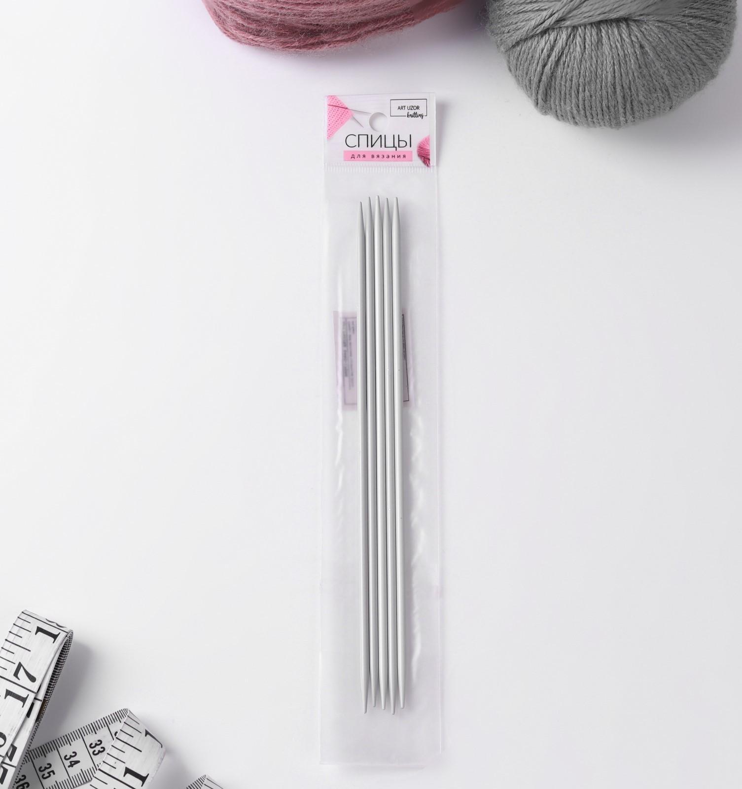 Спицы для вязания, чулочные, с тефлоновым покрытием, d = 3,5 мм, 20 см, 5 шт