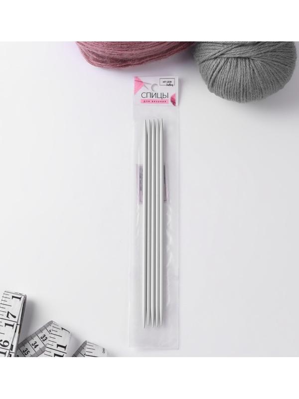 Спицы для вязания, чулочные, с тефлоновым покрытием, d = 4 мм, 20 см, 5 шт