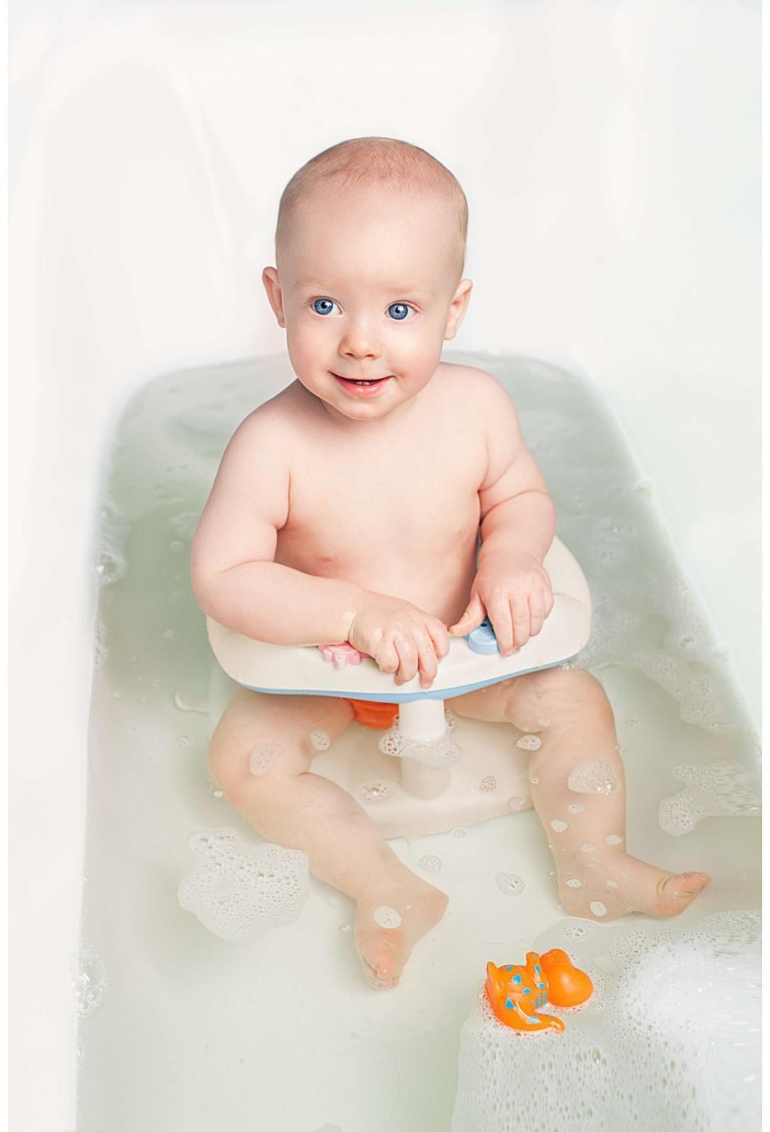 Детское сиденье для купания на присосках, цвет белый/голубой