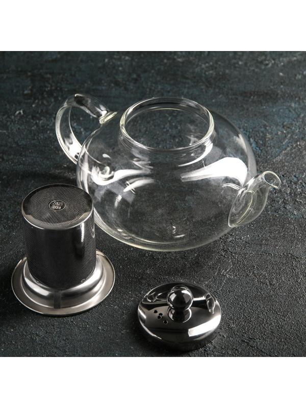 Чайник стеклянный заварочный «Калиопа», 800 мл, металлическое сито