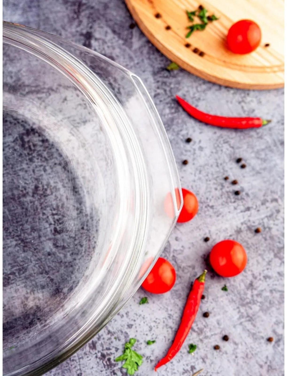 Кастрюля из жаропрочного стекла для запекания Доляна, 1 л, 20,7×18×8 см, с крышкой