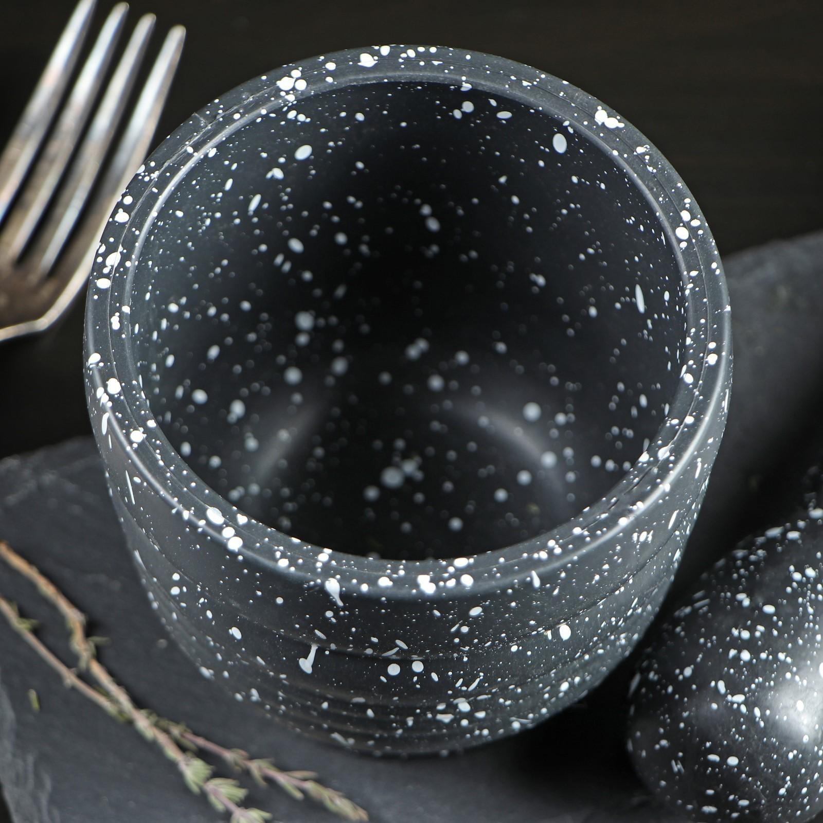 Ступка с пестиком «Чёрный камень», 250 мл, 9×10 см