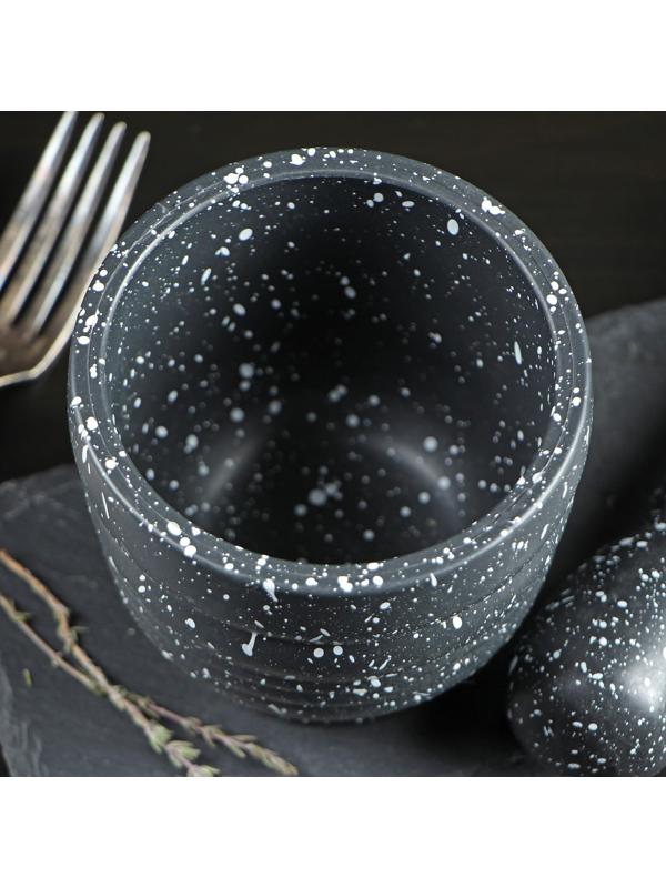 Ступка с пестиком «Чёрный камень», 250 мл, 9×10 см