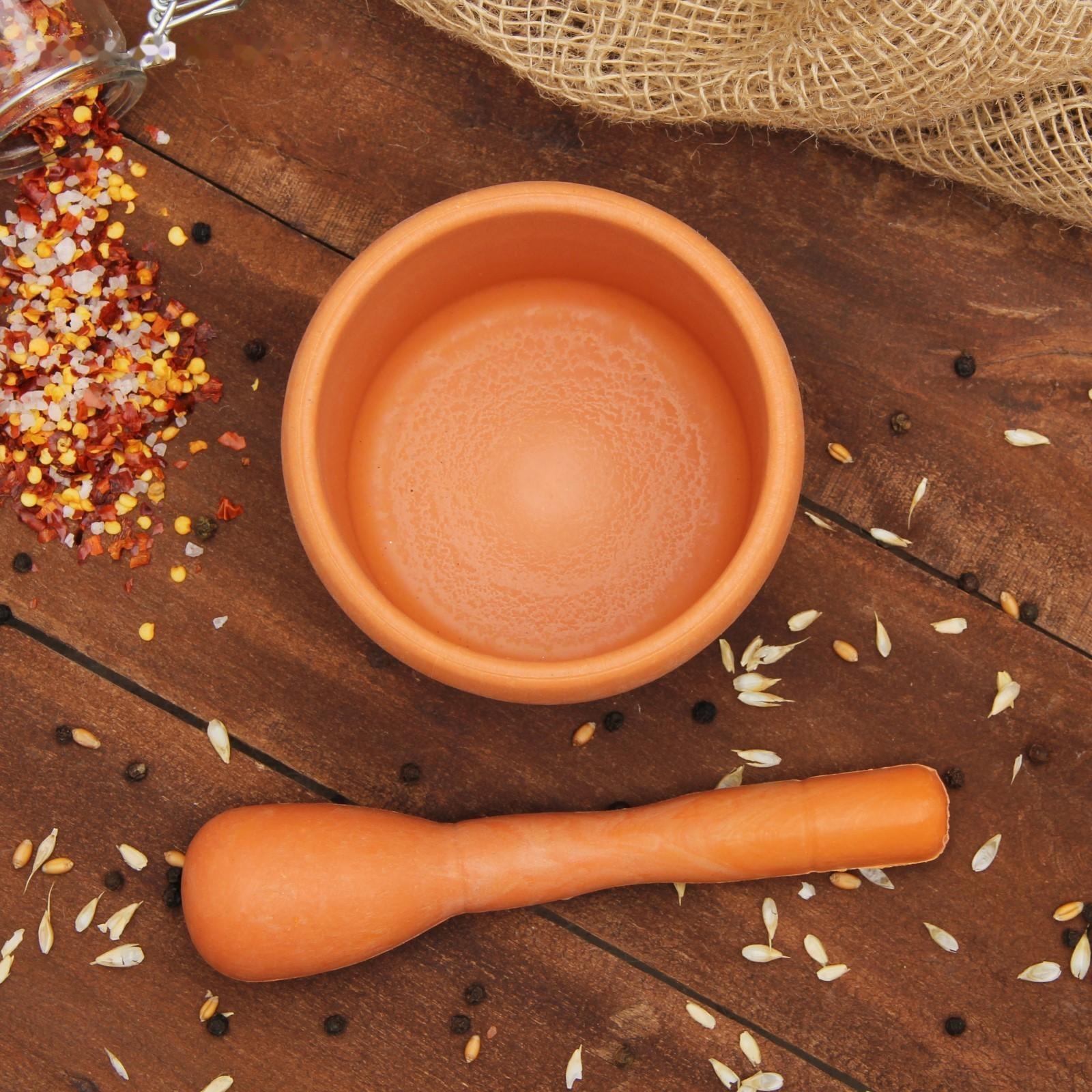 Ступка с пестиком «Кирпичный камень», 250 мл