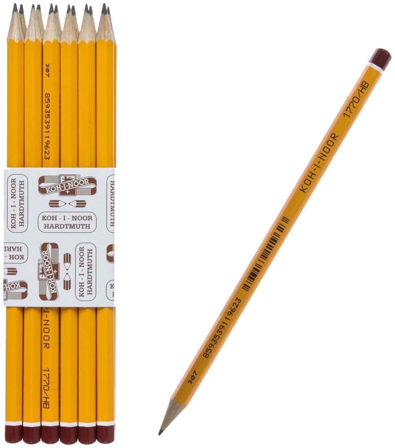 Карандаш чернографитный Koh-I-Noor 1770 HB BLACK SUN, гранёный