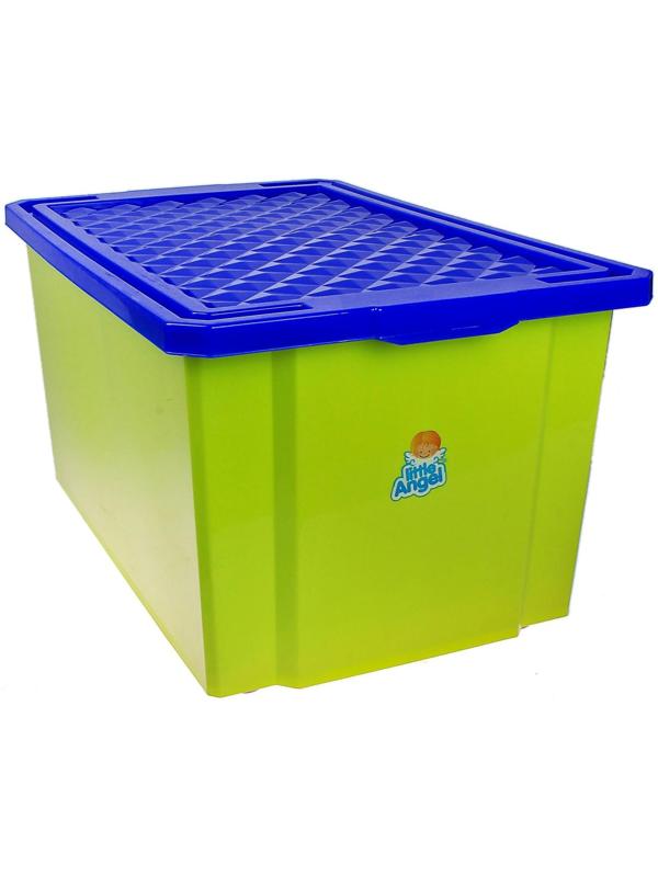 Ящик для игрушек с крышкой «Лего», 57 л, на колёсиках, цвет фисташковый