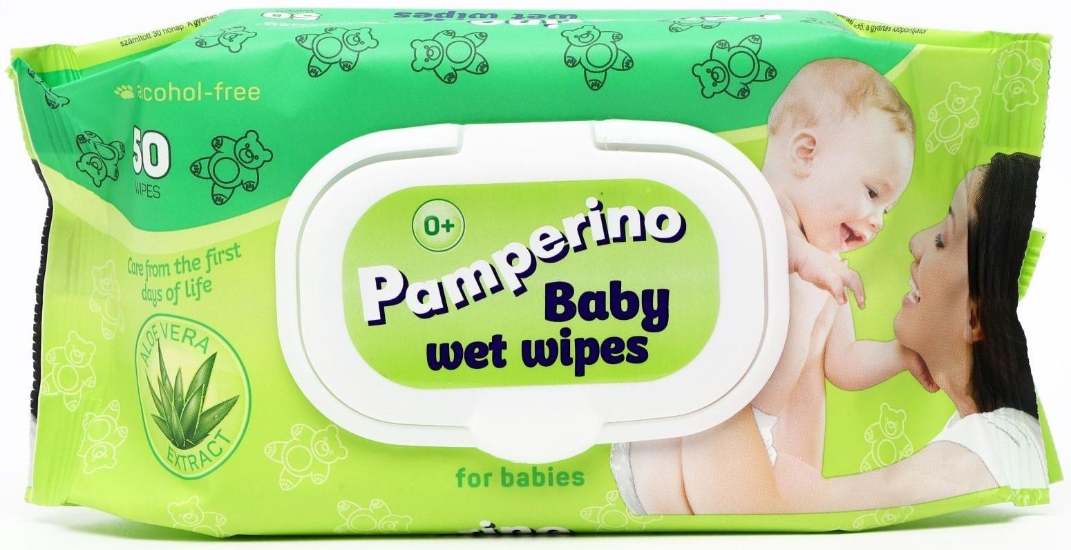 Влажные салфетки Pamperino детские, с алоэ вера, 50 шт. микс