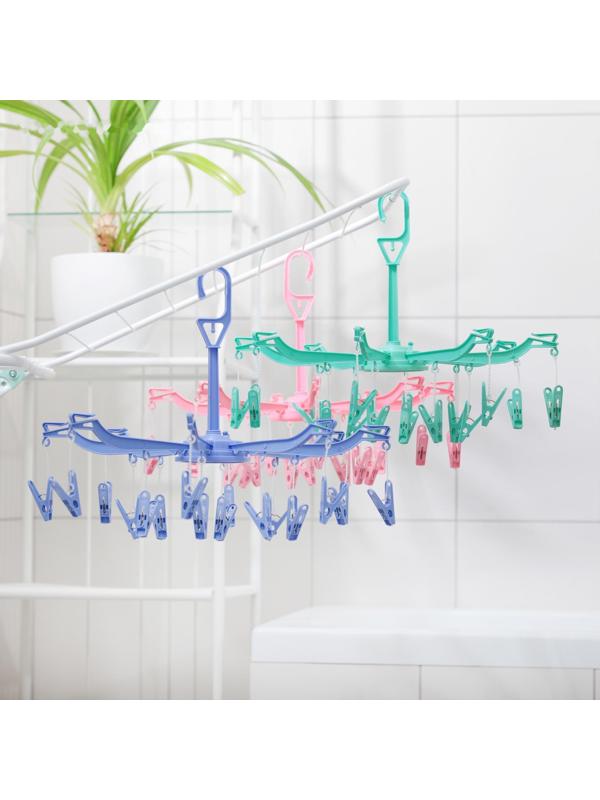 Сушилка для белья подвесная, 41×41 см, 16 прищепок, цвет МИКС