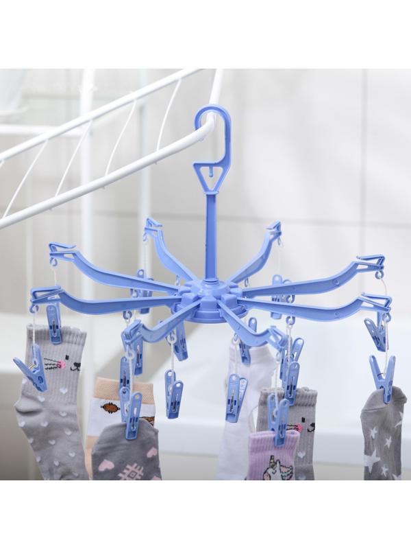 Сушилка для белья подвесная, 41×41 см, 16 прищепок, цвет МИКС