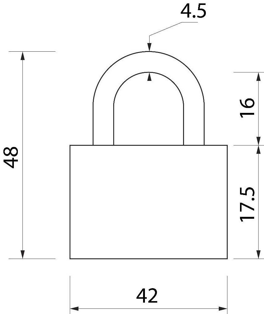 Замок навесной, тип 1, 41х48 мм, 3 ключа