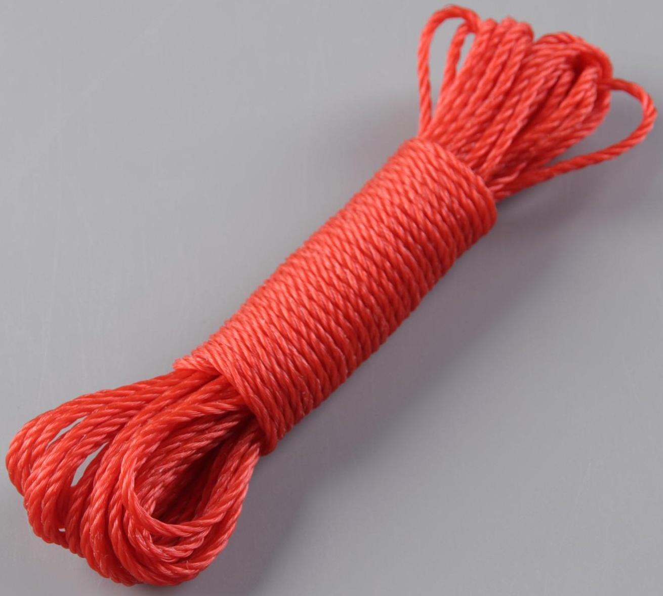 Верёвка бельевая Доляна, d=2,5 мм, длина 10 м, цвет МИКС