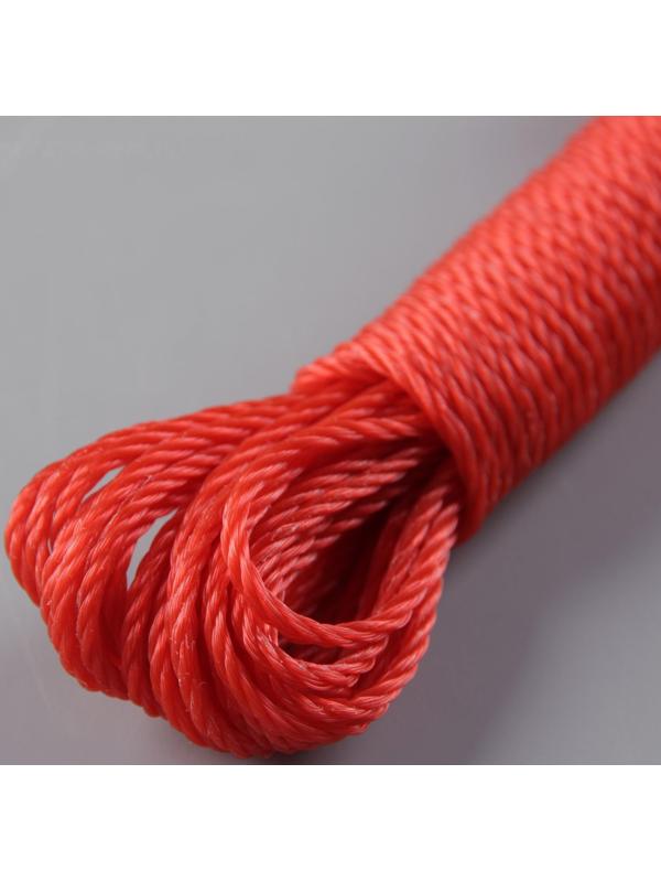 Верёвка бельевая Доляна, d=2,5 мм, длина 10 м, цвет МИКС